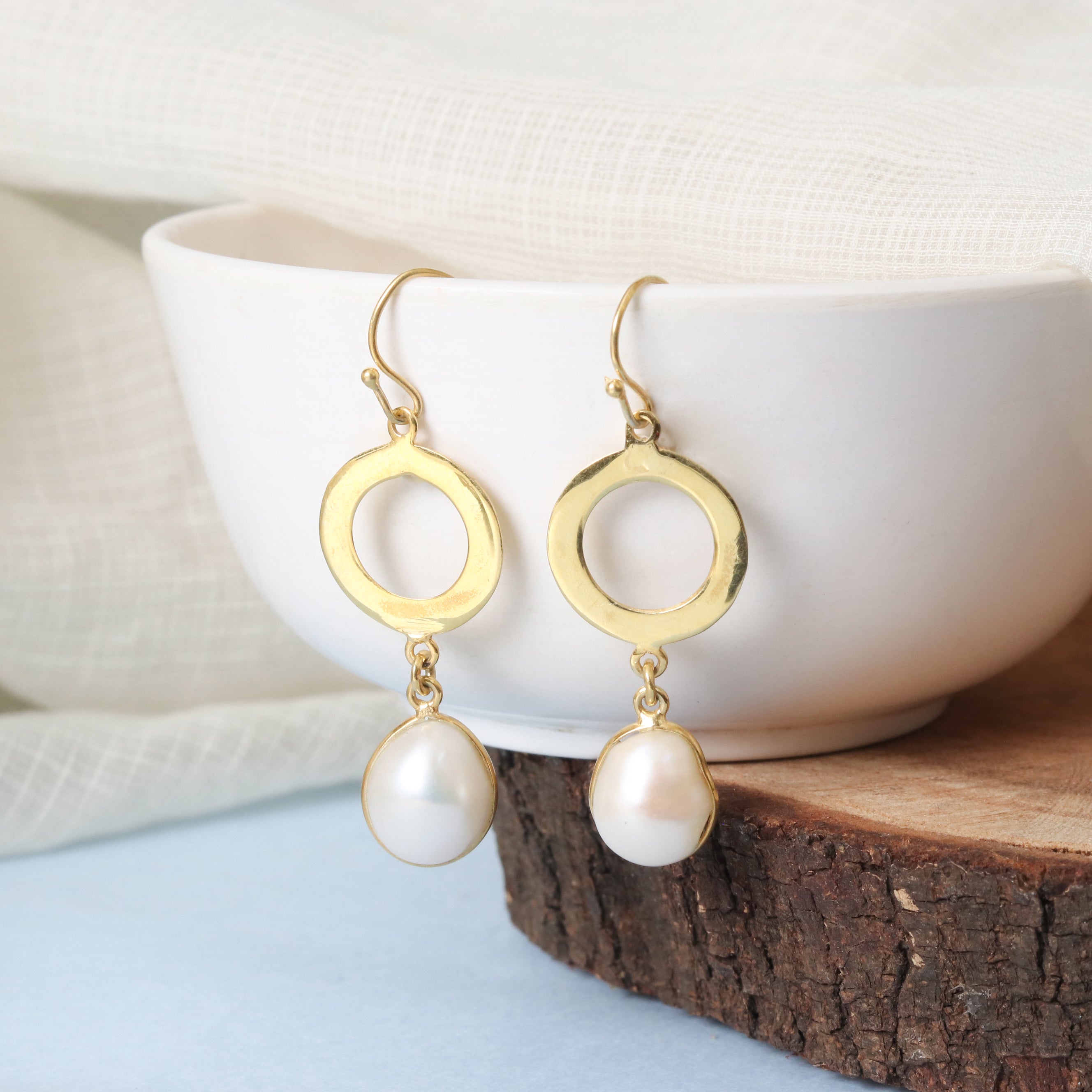 Radiant Pearl Drop Earrings-1