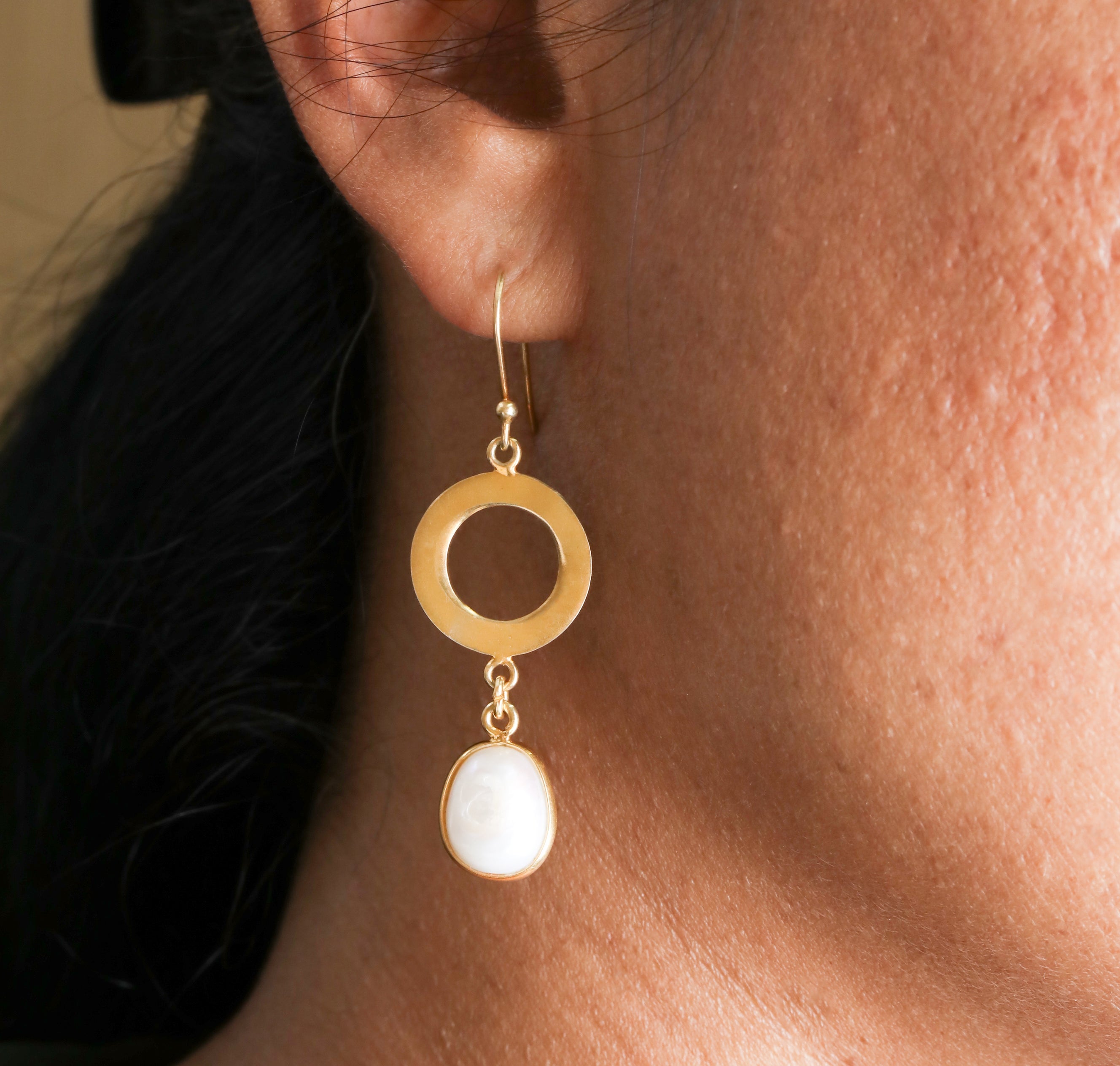 Radiant Pearl Drop Earrings-4