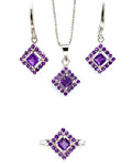 Amethyst Jewellery Set in .925 Sterling Silver - KSS 6494-0