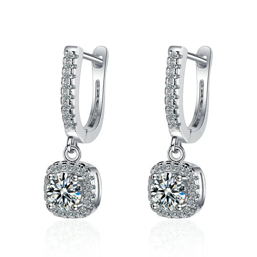 2CT Moissanite Huggie Hoop Earring-1