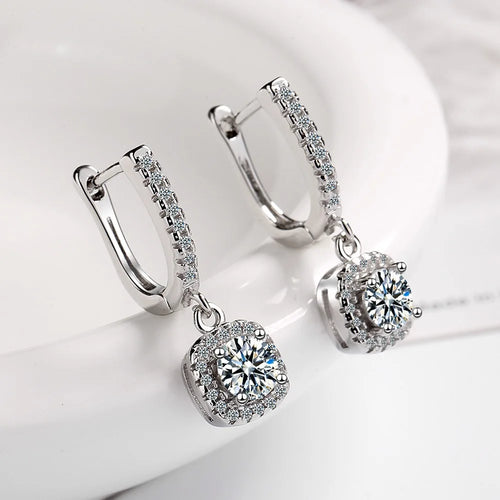2CT Moissanite Huggie Hoop Earring-0