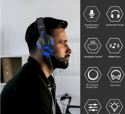 Ninja Dragon G9300 Gaming Headset — LED Lights & Noise-Isolating Mic