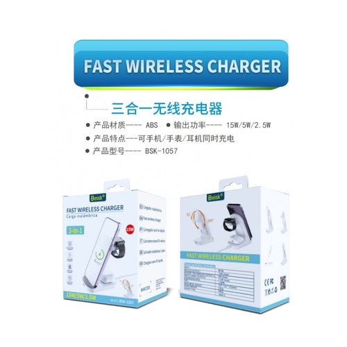 3-in-1 Wireless Charging Station — iPhone, Apple Watch & AirPods