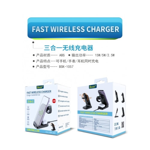 3-in-1 Wireless Charging Station — iPhone, Apple Watch & AirPods