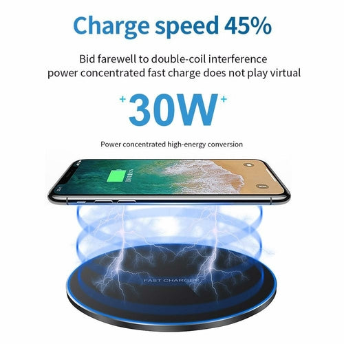 Dragon W9 30W Wireless Charging Pad — Ultra-Thin, USB-C