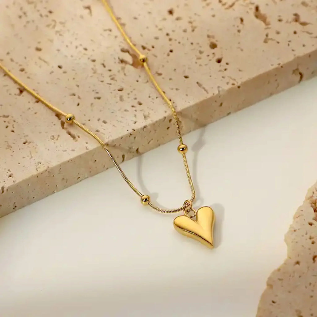 Heart Ball Pendant Necklace Dainty Love Charm Jewelry Gift